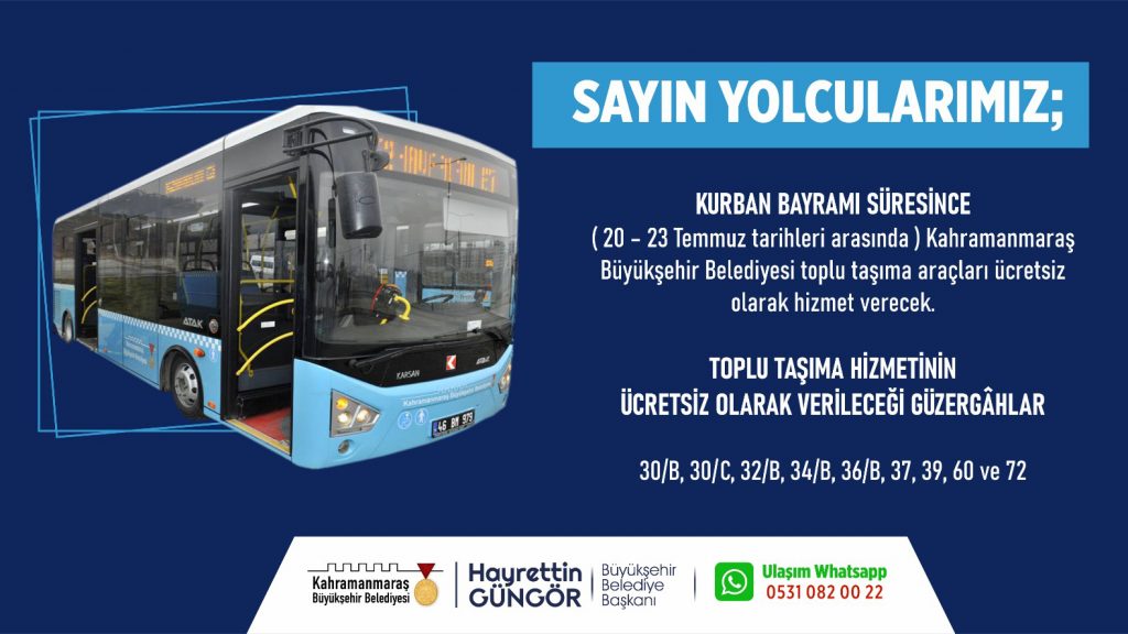 Büyükşehir Otobüsleri Bayramda Ücretsiz