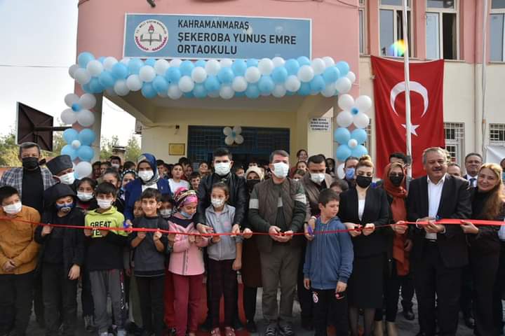 Türkoğlu’nda ‘Yunus Emre Ortaokulu’ kütüphanesine kavuştu