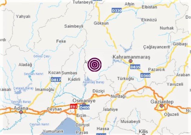 Andırın’da 2.7 şiddetinde deprem 