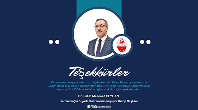 <strong>Kahramanmaraşspor’dan Başkan Güngör’e Destek Teşekkürü</strong><strong></strong>
