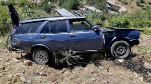 Kahramanmaraş’ta kaza sonrası otomobil yandı: 1 ölü 1 yaralı